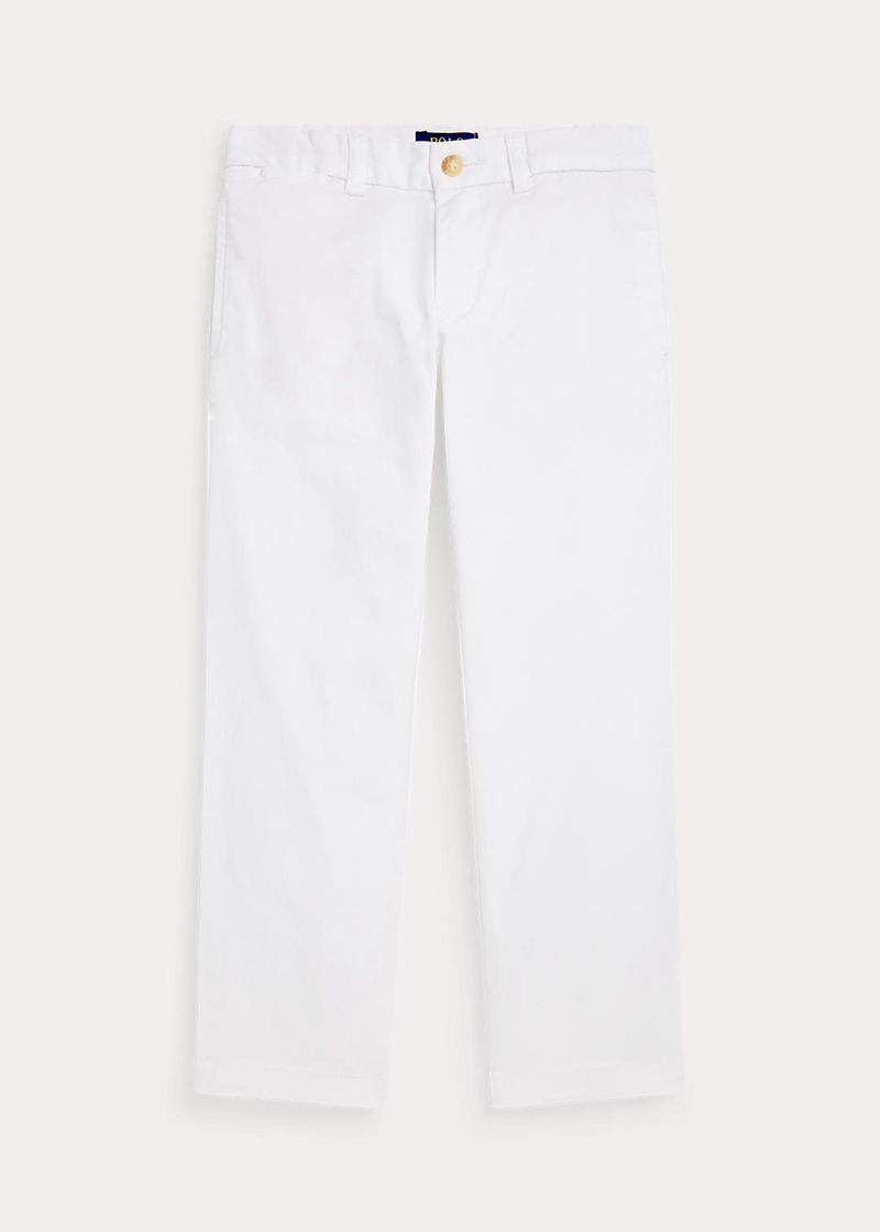 Spodnie Ralph Lauren Chłopięce Białe 1.5-6 Lata Proste Fit Flex Abrasion Twill 301257-JKL